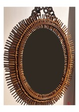 Specchio ovale in bambù di Franco Albini, 1960