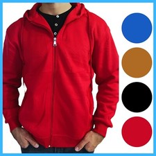 Felpa uomo con zip e cappuccio tasche giacca invernale aperta felpata maglia M L