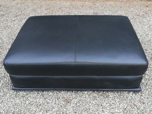Pouf ecopelle nero chateau - ecopelle,