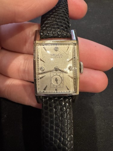 Orologio vintage verde - orologio, curvo