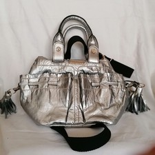 SISLEY borsa a spalla argentata