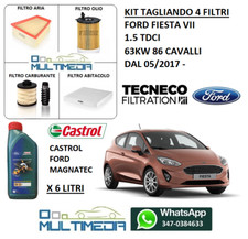 KIT TAGLIANDO FILTRI E OLIO CASTROL FORD 0W30  FIESTA VII 7 1.5 TDCI 63KW 86 CV