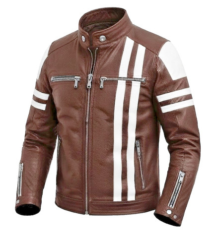Giacca uomo pelle marrone cafe