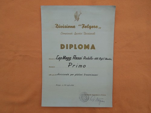 Attestato divisione folgore - attestato,