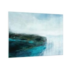Quadro su Vetro 70x50cm Astrazione Contemporaneo Mare Stampe Moderni Murale