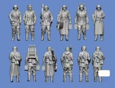 Ww2 Fanteria Tedesca 6 Soldatini Set Completo 1/35° Modellino Kit Resina Stampato