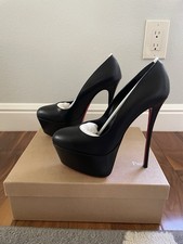 Christian Louboutin Dolly Pump Alta 160 mm décolleté plateau in pelle taglia EU 39