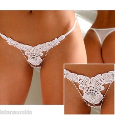Sexy NERO micro slip perizoma c string tanga Tong intimo donna lingerie strass b