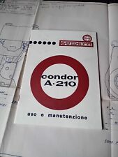 MOTORE CONDOR A210 GUIDETTI USO MANUTENZIONE + DISEGNO TECNICO 1:25 1966