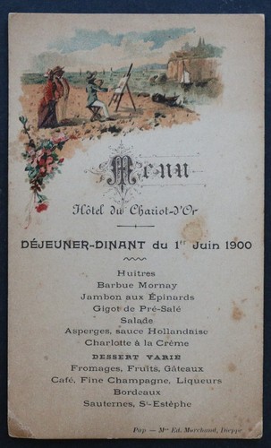Menu 1900 hôtel chariot - du,