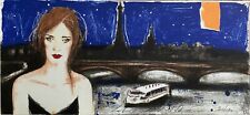 Fabio Calvetti litografia colore Viaggio a Parigi 50x23 firmata numerata  10/100