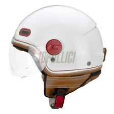 Casco jet CGM 191V PIX VINTAGE Bianco Bordeaux - visiera sagomata - M