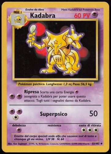 Pokemon tcg kadabra 102 - pokemon, ex