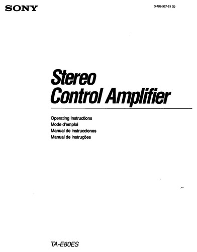 Sony e80es stereo - sony, control