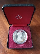 Dollaro Canadese Argento Regina Elizabeth II Dollar 1882-1982 Fdc