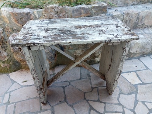 Sgabello antico legno - , puglia