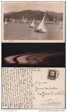 2980) GENOVA RAPALLO PANORAMA DAL MARE CON BARCHE A VELA DERIVE VIAGGIATA 1941