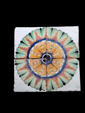 Pannello di 4 mattonelle-riggiole- in  Maiolica Dell' 800  S. Stefano Di Cam.