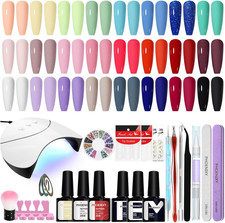 24 Colori Kit Semipermanente Unghie Con Lampada U V/LED Kit Unghie Gel Completo 