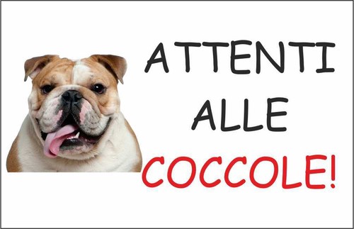Cartello segnaletico bulldog - cartello,