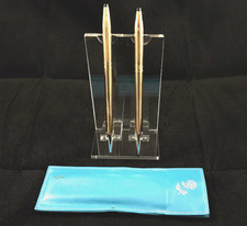 PENNA A SFERA CROSS ORO 14k da donna "motivo rosa" e matita meccanica 0,9 mm #1541