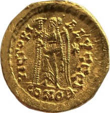 Leone I antico solido in oro. Impero Romano d'Oriente 457-474 d.C. Vedi video.