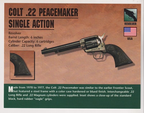 Colt peacemaker revolver - .22,
