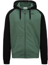 Felpa kappa Jack Uomo con Cappuccio e Zip Taglia L in Cotone Felpato Verde-nero