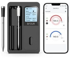 Termometro per carne wireless Bluetooth con 2 sonde, display LCD BFOUR