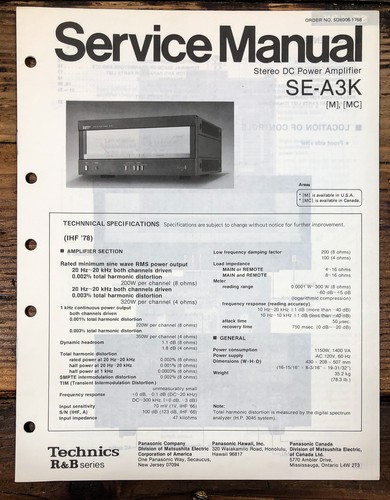 Technics a3k amplificatore - technics, se-a3k