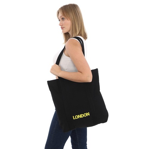 Borsa tote cotone nero - tote,