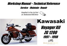 Kawasaki Voyager X11 ZG1200 Manuale Officina Servizio Riparazione USB 1997 - 1998