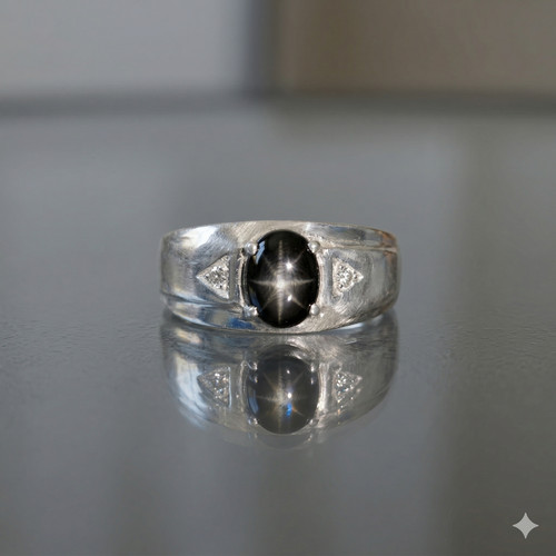 Anello black star sapphire - black,