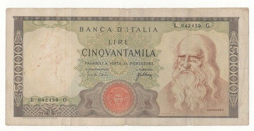 50000 lire leonardo decr - 50000,