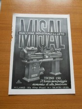 1941 MISAL TICINO 150 TORNIO MONOPULEGGIA ITALIANO ATTREZZATURA OFFICINA EPOCA
