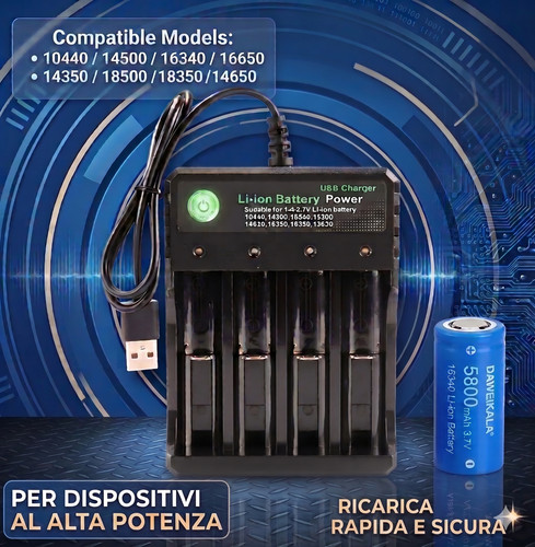 Batteria ricaricabile 16340 - batteria,