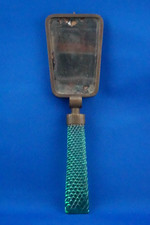 Paolo VENINI MURANO Venezia SPECCHIO manuale toilette vetro verde bronzo 1900 XX