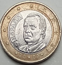 1 EURO SPAGNA 2009 - Juan Carlos- ESPANA -CONIO STANCO E DECENTRATO