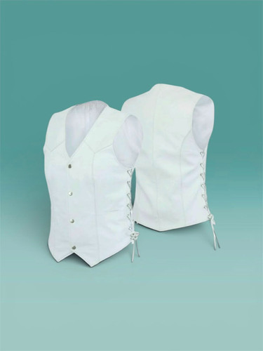 Gilet donna pelle bianca - , vera