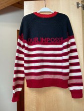 Maglione Pinko S blu rosso righe lana Pre Owned