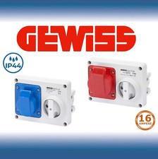 GEWISS - PRESA FISSA INTERBLOC. ORIZZONTALE - (CON / SENZA) BASE - IP44 - 16/32A