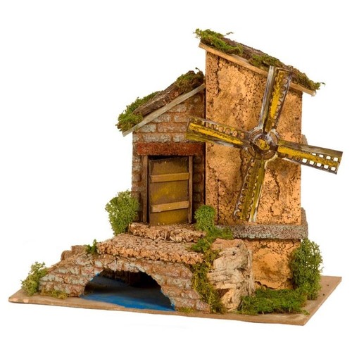 Mulino vento presepe con - mulino,