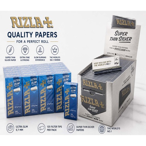 Cartine rizla argento corte - cartine, +