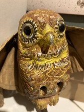 Antico Richiamo Caccia Esca Gufo Civetta Statua Gufetto '900 Statue Owl anni 30