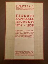 MODA FASCISMO TESSUTI FRETTE MONZA ANNO 1937/1938 STOFFA N. 39 SCHEDE VINTAGE