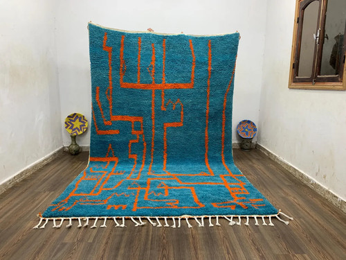 Tappeto marocchino blu - , fatto