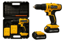 Trapano Avvitatore Professionale 2 Batteria 48V a Litio + Valigia Accessori 2025