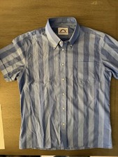 Camicia Brutus Trimfit XL blu a righe manica corta con bottoni