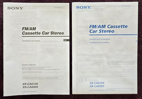 Sony ca600x ca610x - sony, xr-ca610x