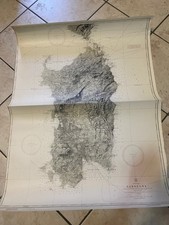 4 carte nautiche originali più 1 del canale di Sicilia Batimetrica - anni '70